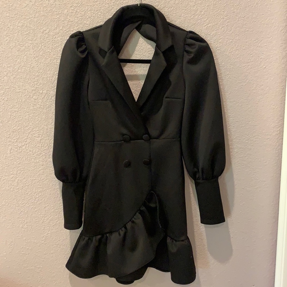 Asos black collared dress